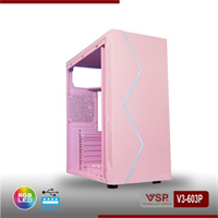 Case máy tính V3-603P Hồng Có Sẵn LED RGB New 100%